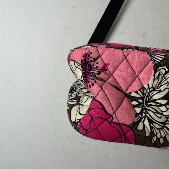 Vera Bradley Pink Floral Mocha Rouge Attache Laptop Messenger Bag‎ - Picture 4 of 6